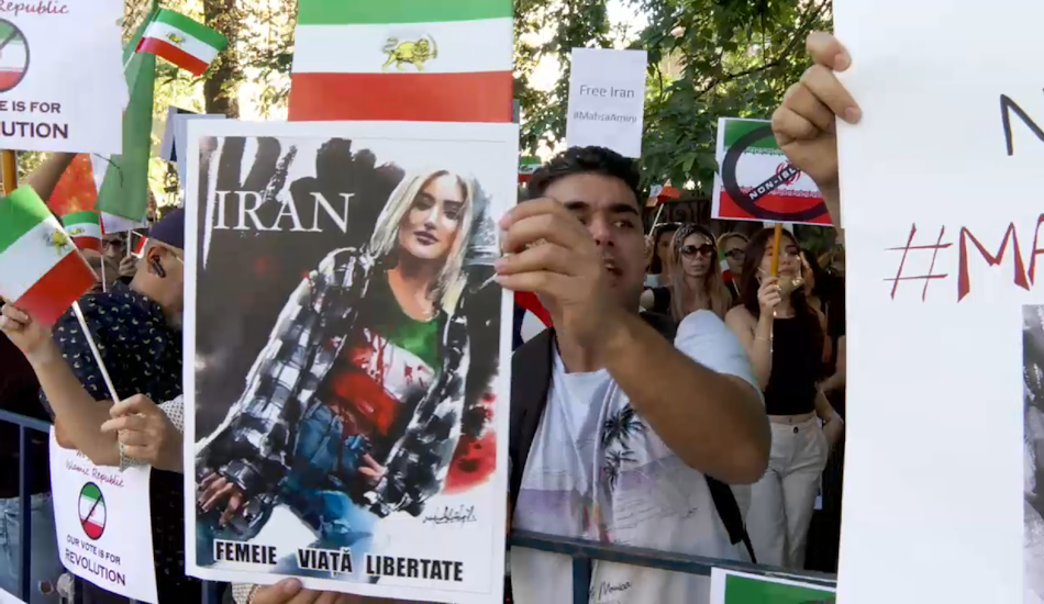 iran protest romania