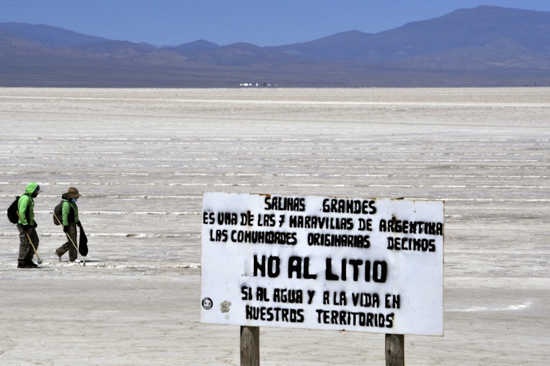 Protest față de exploatarea de litiu în zona salinei Salinas Grandes din provinciile Salta și Jujuy din nordul Argentinei