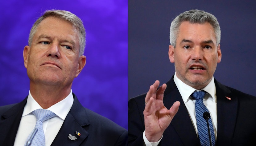 Klaus Iohannis l-a contrazis pe cancelarul Karl Nehammer în privința rutelor de migrație. klaus iohannis