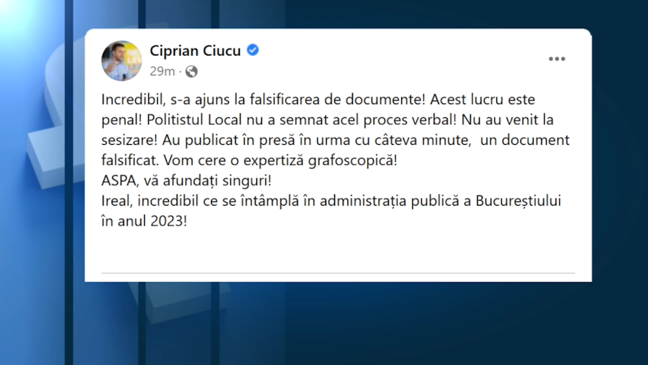 Mesajul primarului Ciprian Ciucu.