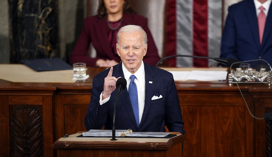 Președintele SUA, Joe Biden, adresându-se camerelor reunite ale Congresului