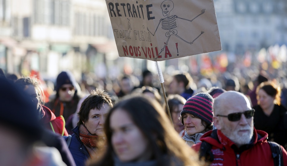 Protest împotriva reformei pensiilor din Franța