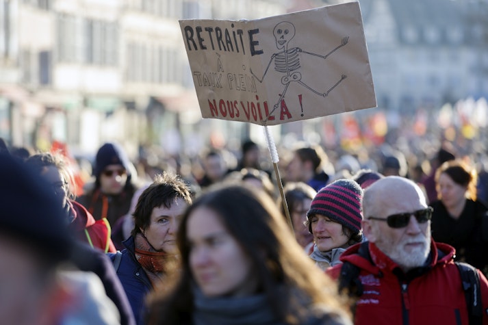 Protest împotriva reformei pensiilor din Franța