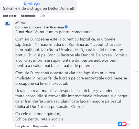 Reprezentanta Comisiei Europene în România facebook