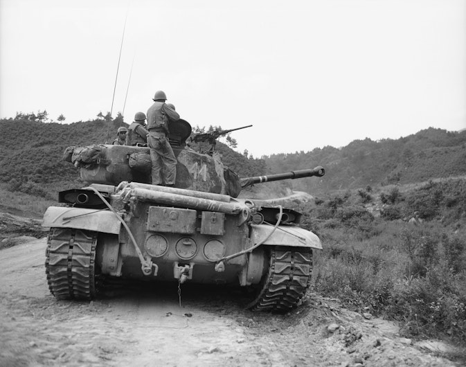 Tanc al Armatei SUA, implicat într-o operațiune militară în Coreea, 1953