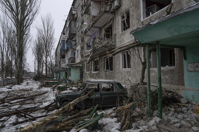 Bloc de locuințe din Vuhledar, bombardat de armata rusă