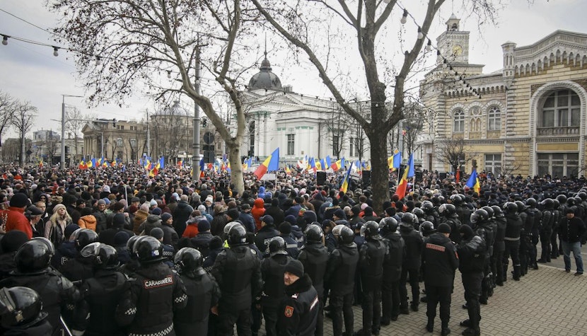 Imagini de la protestul inițiat împotriva guvernului pro-occidental de la Chișinău