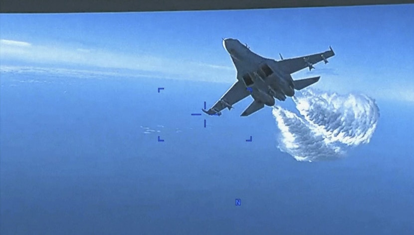Avion rusesc Su-27 se apropie de o dronă americană MQ-9
