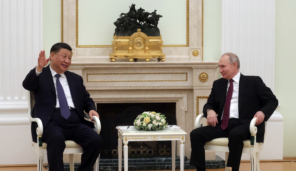 Xi Jinping, alături de președintele rus, Vladimir Putin