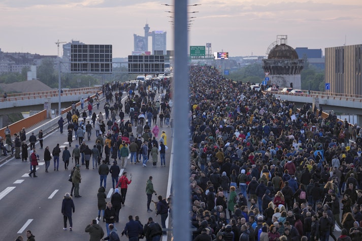 autostrada protest serbia