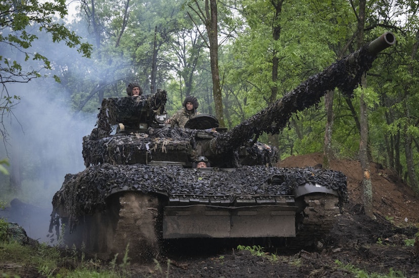 Grup de soldați ucraineni, în apropiere de Bahmut