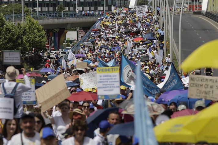 imagini de la protestul profesorilor din 9 iunie