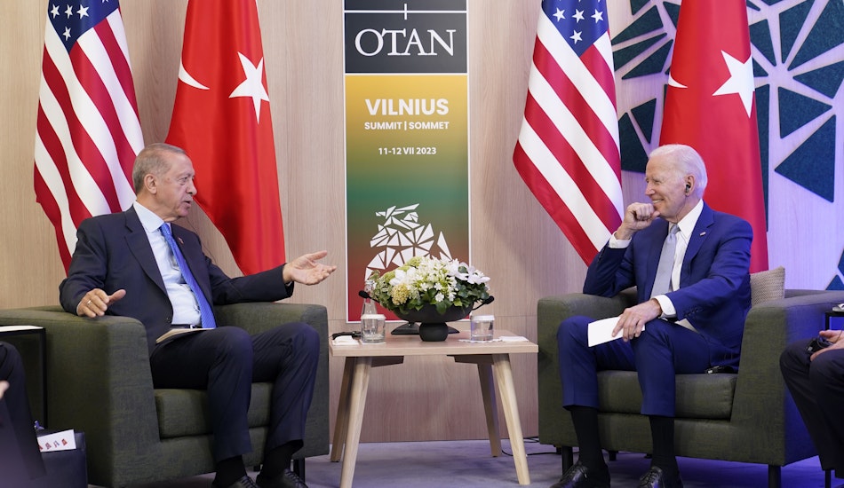 Președintele turc Recep Tayyip Erdoğan, alături de președintele SUA, Joe Biden