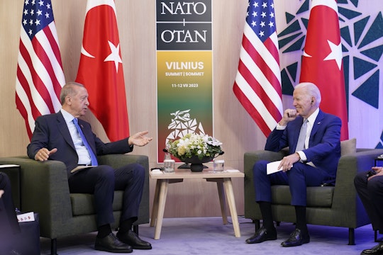 Președintele turc Recep Tayyip Erdoğan, alături de președintele SUA, Joe Biden