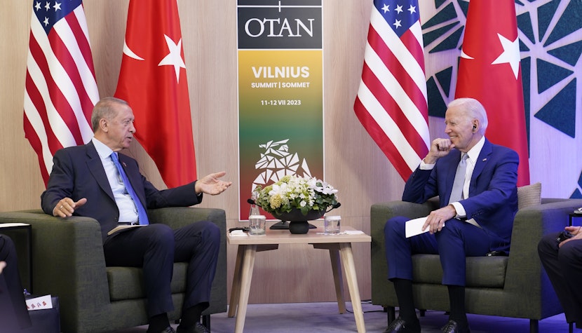 Președintele turc Recep Tayyip Erdoğan, alături de președintele SUA, Joe Biden