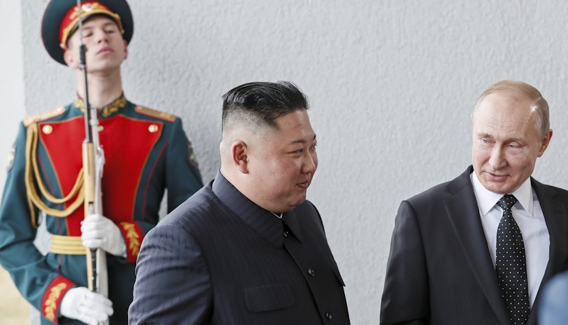 Kim Jong Un și Vladimir Putin