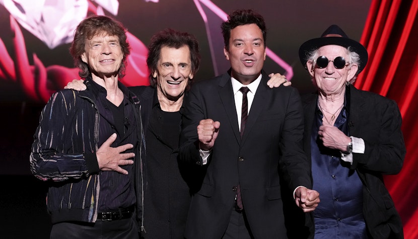 Membri The Rolling Stones alături de comediantul american Jimmy Fallon