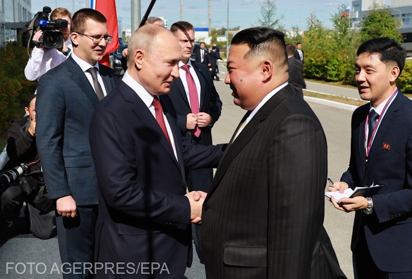 Președintele rus, Vladimir Putin și liderul nord coreean, Kim Jong Un