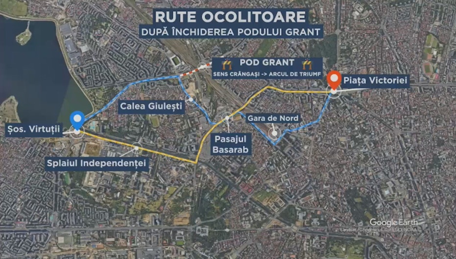 harta rute ocolitoare pod grant