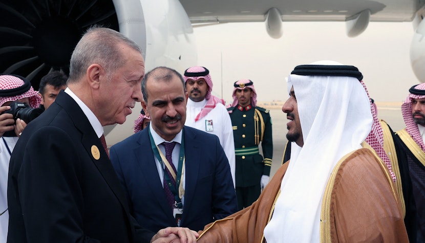 Recep Tayyip Erdogan, președintele Turciei, alături de Emirul Riadului