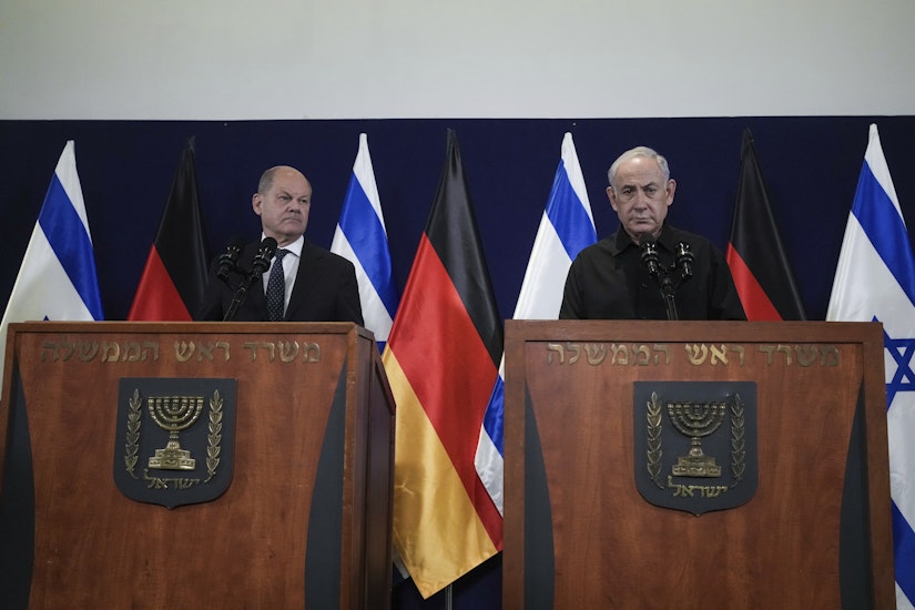 Olaf Scholz și Benjamin Netanyahu