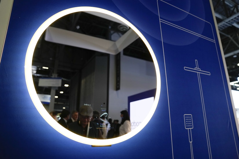 Baracoda's BMind smart mirror is displayed during the CES tech show Wednesday, Jan. 10, 2024, in Las Vegas