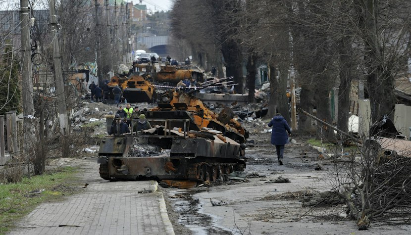 Tancuri rusești distruse în Ucraina