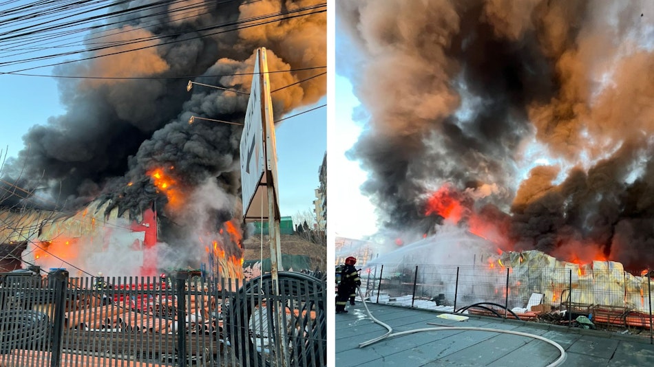 Incendiu la un depozit din Cluj