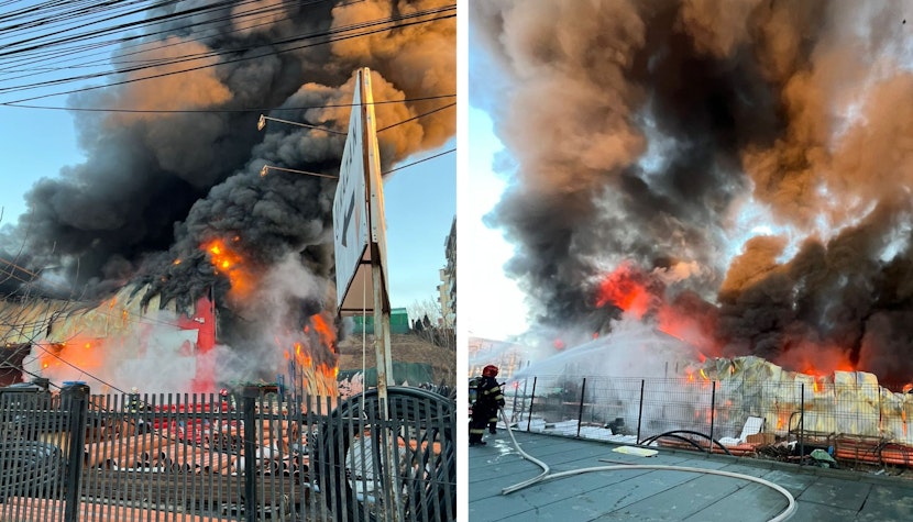 Incendiu la un depozit din Cluj