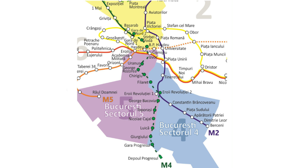 Traseul noii linii de metrou M4 va avea un număr de 14 stații