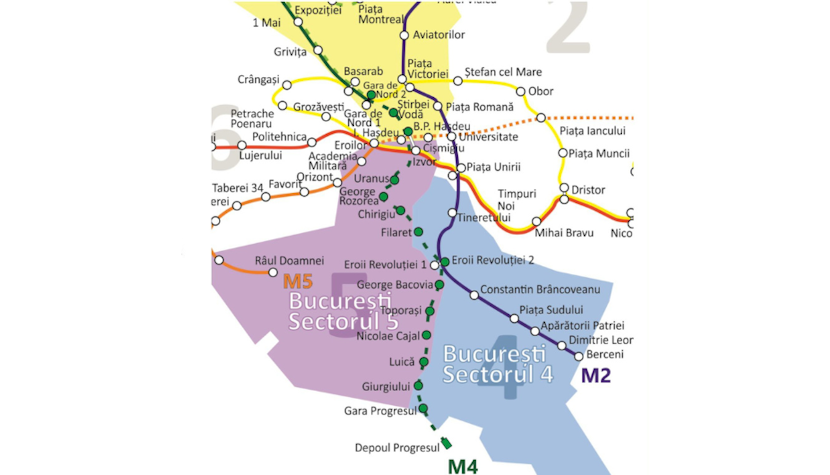 Traseul noii linii de metrou M4 va avea un număr de 14 stații