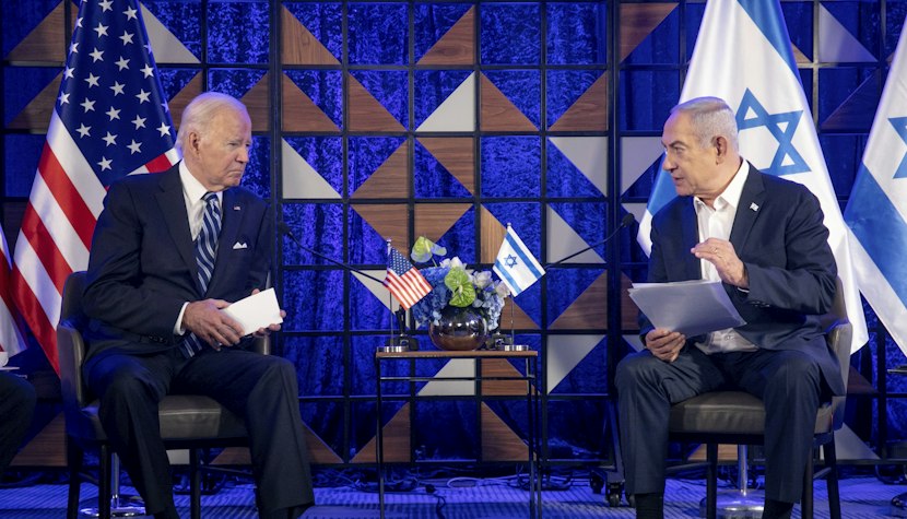 Președintele american Joe Biden (stânga) alături de premierul israelian Benjamin Netanyahu