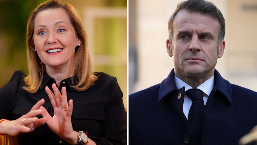 Emmanuel Macron și Elena Lasconi