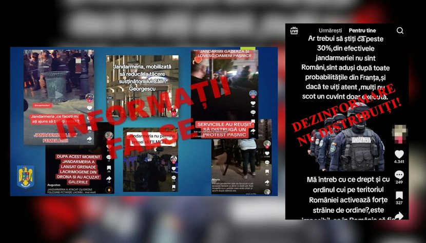 Jandarmeria dezminte un fake news răspândit de români pe social media despre protestele din București