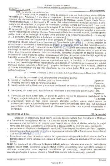 Subiecte simulare Bac 2025 la Istorie