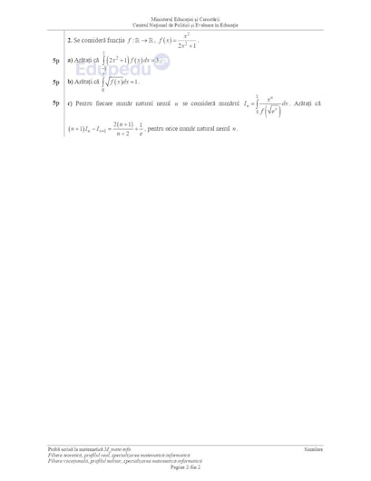 subiecte simulare bac 2025 matematica