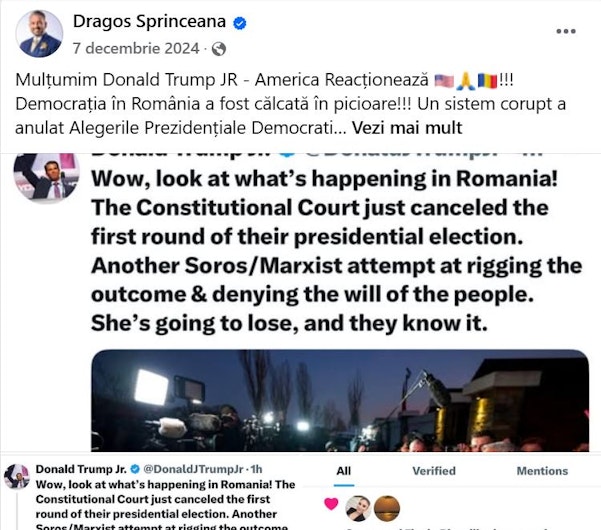 Postare a lui Dragoș Sprînceană