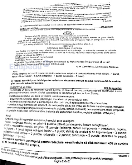 Subiecte Bac 2025 Limba română, pagina 2
