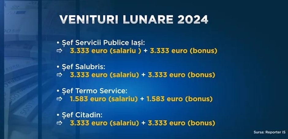 Salariile unor directori de companii de stat din Iași