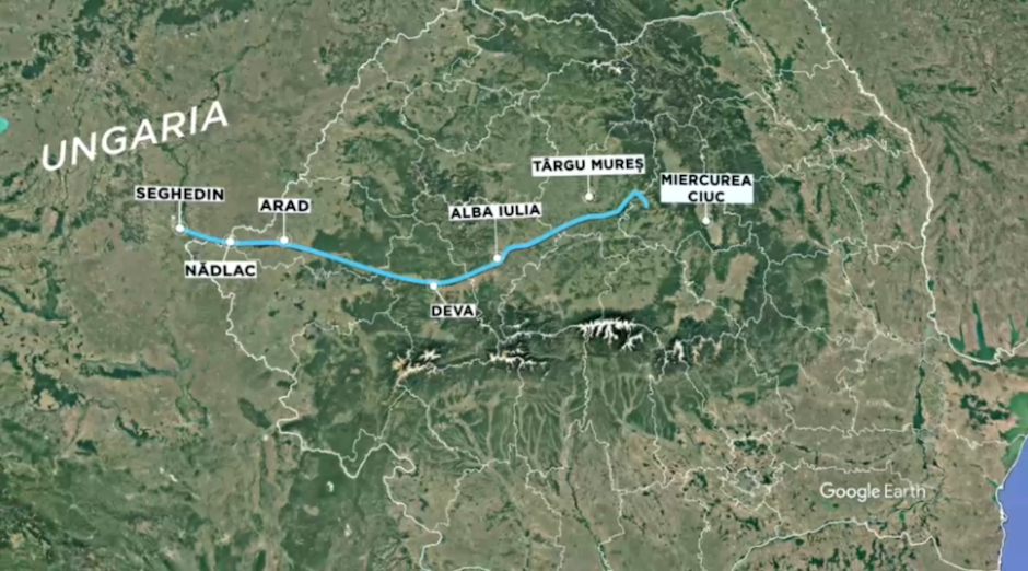 Hartă - Traseul apei de la salina Praid până în Ungaria