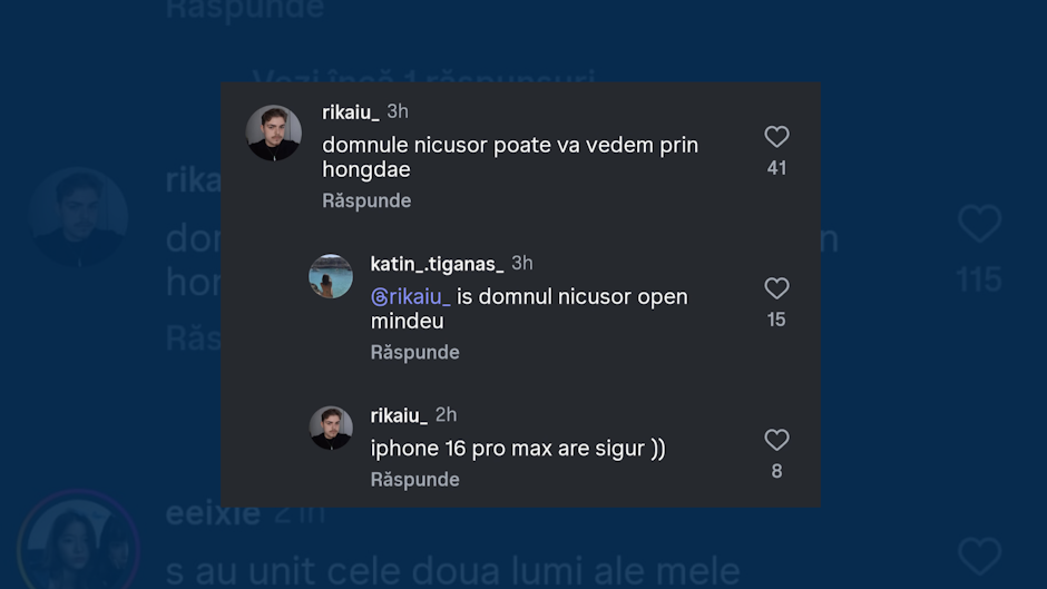 Colaj foto cu comentariile de la postarea lui Nicușor Dan