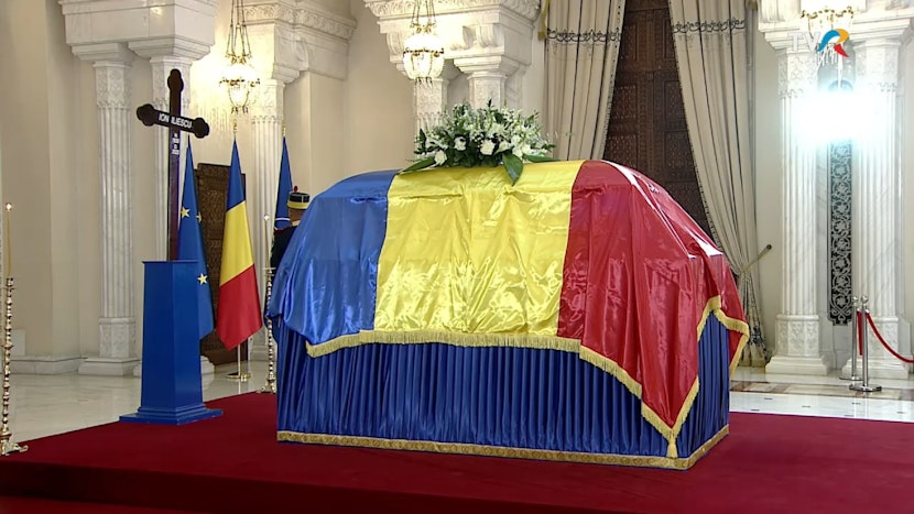 Sicriul lui Ion Iliescu a fost depus în Sala Unirii de la Palatul Cotroceni