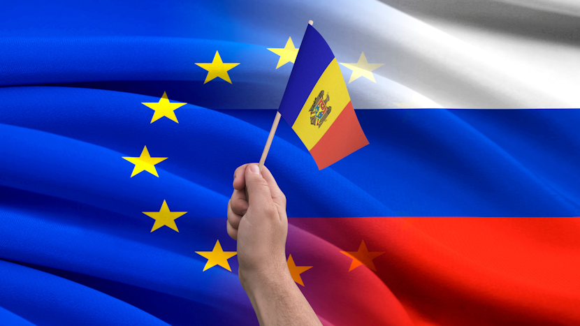Steagurile Uniunii Europene, Rusiei și Republicii Moldova