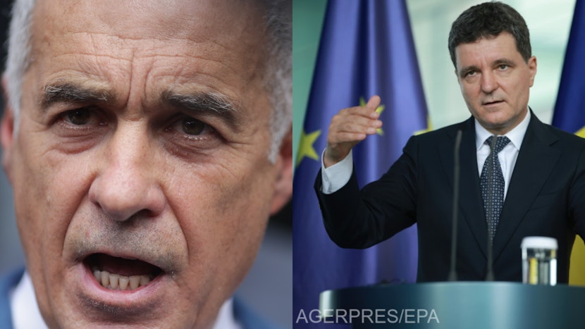 Călin Georgescu (stânga) și Nicușor Dan