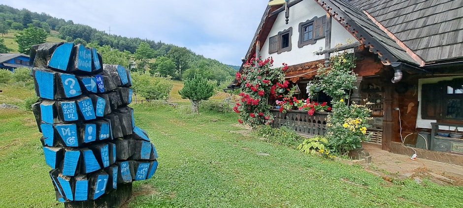 Imagine cu casa artistului Maxim Dumitraș