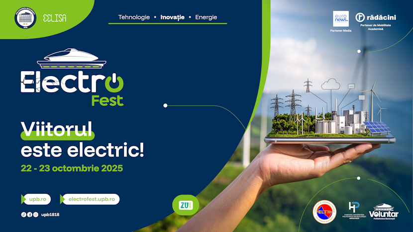 Afiș ElectroFest 2025, elemente grafice - o mână care ține o machetă