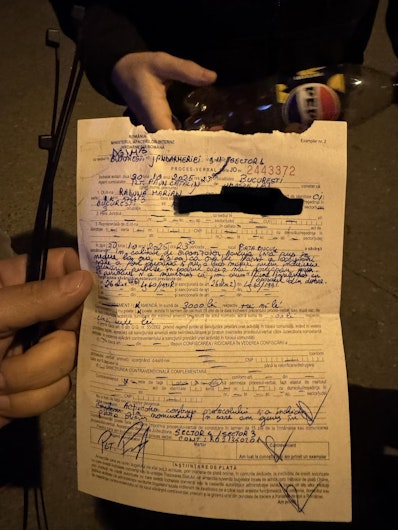 Procesul verbal pentru amendarea lui marian Rădună