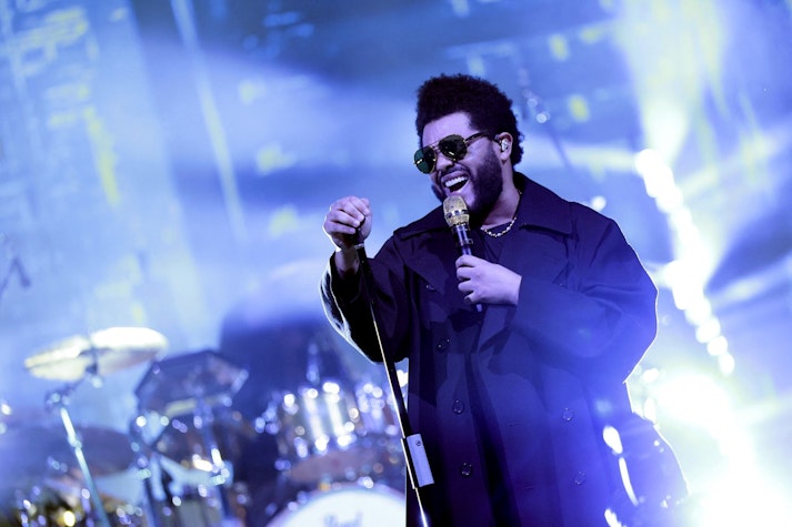 The Weeknd, în timpul unui concert