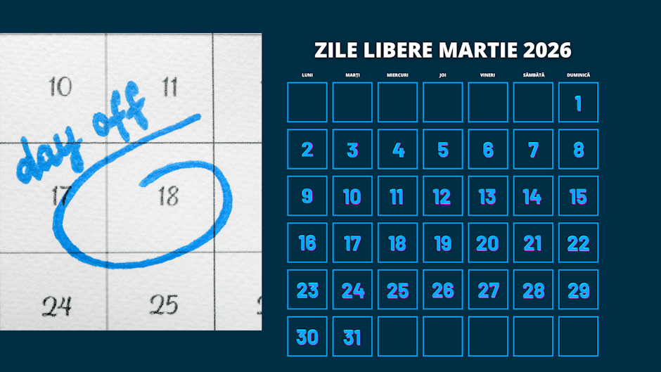 Calendar zile libere martie 2026