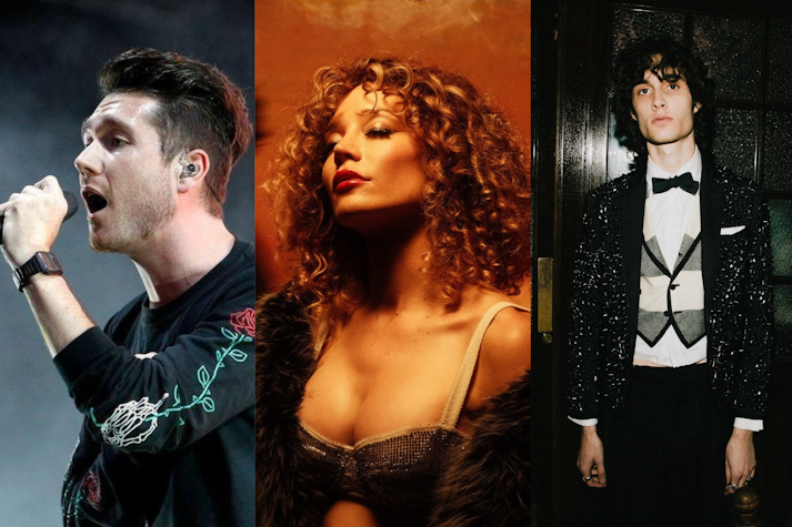 Colaj foto cu trei artisti: Bastille, Cannons, Sombr